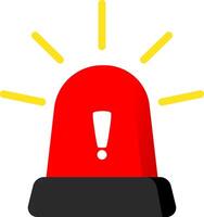 Red Siren Flat Icon For Notifications vector