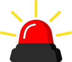 Flat Red Siren Icon Warning Messages vector