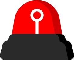 Red Siren Icon Flat For Emergency Use vector