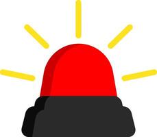 Flat Icon Red Siren For Alert Message vector