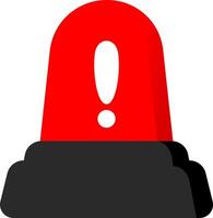 Simple Red Siren Icon For Warning Message vector