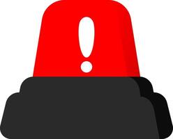 Siren Icon Flat Red Warning Message vector