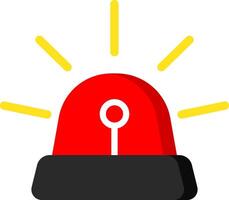 Flat Icon Red Siren For Warning Use vector