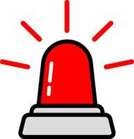 Siren Caution Icon With Red Color vector