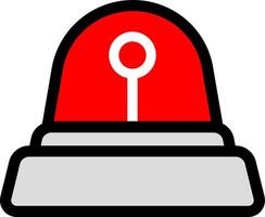 Simple Siren Icon With Red Color vector