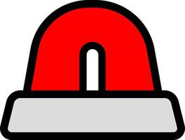 Red Siren Icon With Warning Lines vector