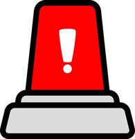 Siren Icon With Red Color And Black Lines vector