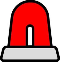 Simple Siren Symbol With Red Color vector