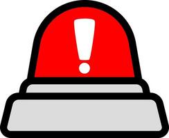 Caution Siren Icon With Red Color vector