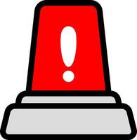 Minimal Red Siren Icon For Caution vector