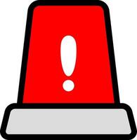 Siren Alert Icon Red Color Simple vector