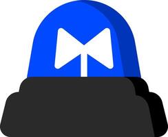 Flat Icon Of Siren Blue Color vector