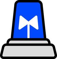Blue Siren Line Icon For Alerts vector