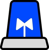 Caution Siren Icon In Blue And Black vector