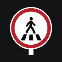 Pedestrian Prohibited on Zebra Crossing vector