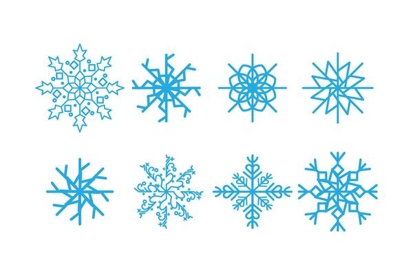 snowflakes set icon illustration