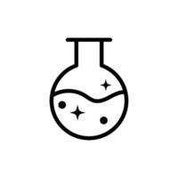 lab flask icon line vector