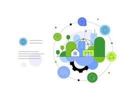 Smart and healthy ecosystem. Slide, web banner vector