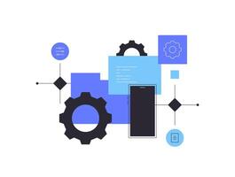 App development. Digital project. Simple flat graphics vector