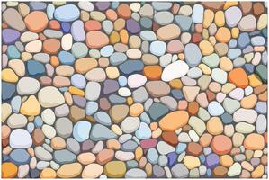 Collection of three dimension design colorful pebbles and smooth stones illustration style. vector
