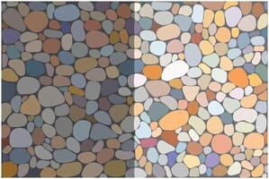 Pebbles stones formation in colorful design, the concept of light and dark, night and day, illustration style for background design. vector