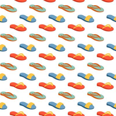 Seamless pattern with trendy summer shoes. Simple summer shoes.