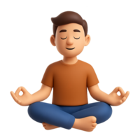 Serene 3D Character in Meditative Pose for Relaxation and Calmness png