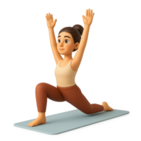 Morning Yoga Practice for Beginners in Simple Routine Illustration png