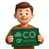 Smiling Character Promoting Simple Sustainable Practices for Everyone png