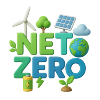 Net Zero Concept with Eco-Friendly Icons and Simple Objects png