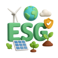 3D Design Elements for Environmental, Social, and Governance Concepts png