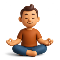 Serenity in 3D Meditative Character Embracing Calmness and Peace png