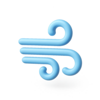 Simple 3D Wind Icon With Curved Lines and Soft Blue Color png