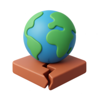 Colorful 3D Earth Model on Brown Base for Environmental Theme png