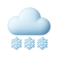 3D Simple Snow Icon Design for Winter Themed Projects png