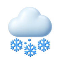 Simple 3D Snow Icon with Falling Snowflakes for Creative Use png