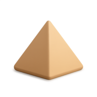 Simple 3D Pyramid Icon in Soft Beige Color with Smooth Texture png