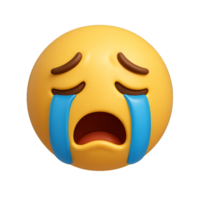 3D Simple Crying Icon with Tearful Expression for Digital Use png