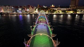 Landmark Illuminated Catwalk in Otrobanda Willemstad in Curacao . Awesome Background. video
