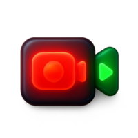 3D Gaming Icon with Camera and Play Button Design Element png