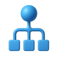 3D Simple Network Icon for Visualizing Connections and Relationships png