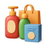 Colorful 3D Composition of Simplistic Product Packaging Elements png