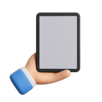 Simple 3D Tablet Model in Hand for Digital Design Projects png