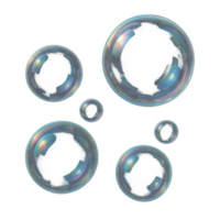 3D Colorful Soap Bubbles in Different Sizes with Transparent Appearance png