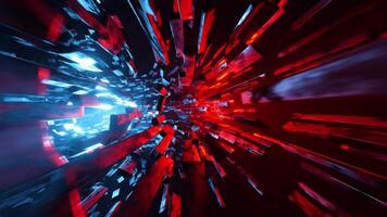Flight in a futuristic tunnel in outer space. Looped animation video