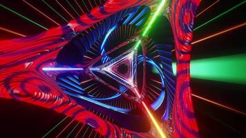 Close up of neon colored object with neon background. Looped animation video