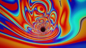 Multi-colored moving time traveler's tunnel. Loop animation video