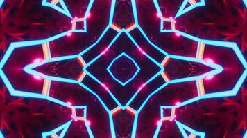Very colorful and abstract design with star. Kaleidoscope VJ loop video