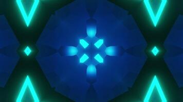 Blue and green abstract background. Kaleidoscope VJ loop video