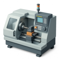 Simple 3D CNC Lathe Machine for Precision Manufacturing Applications png